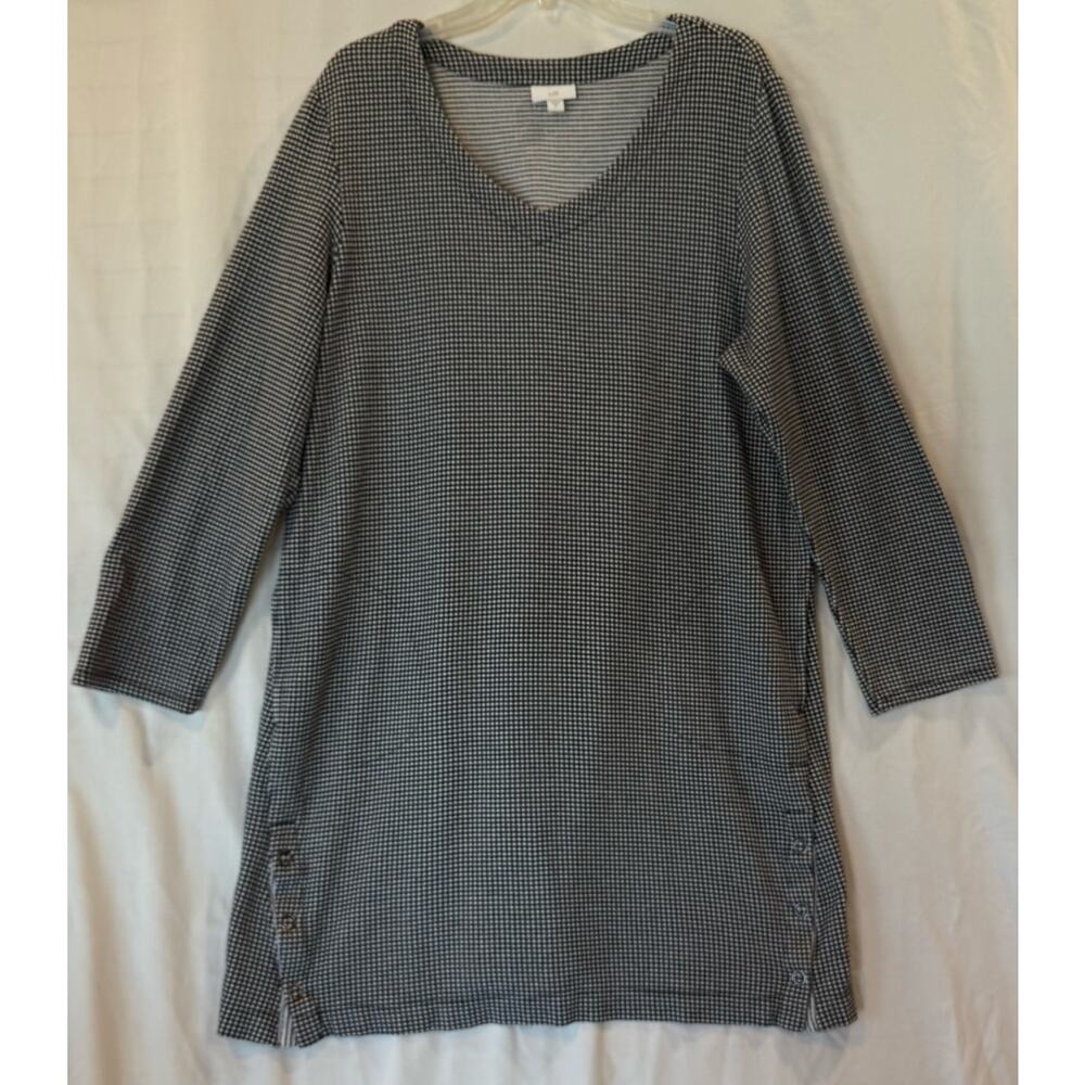 J. Jill Women's jersey dress Dress Pockets XLarge Black & White gingham